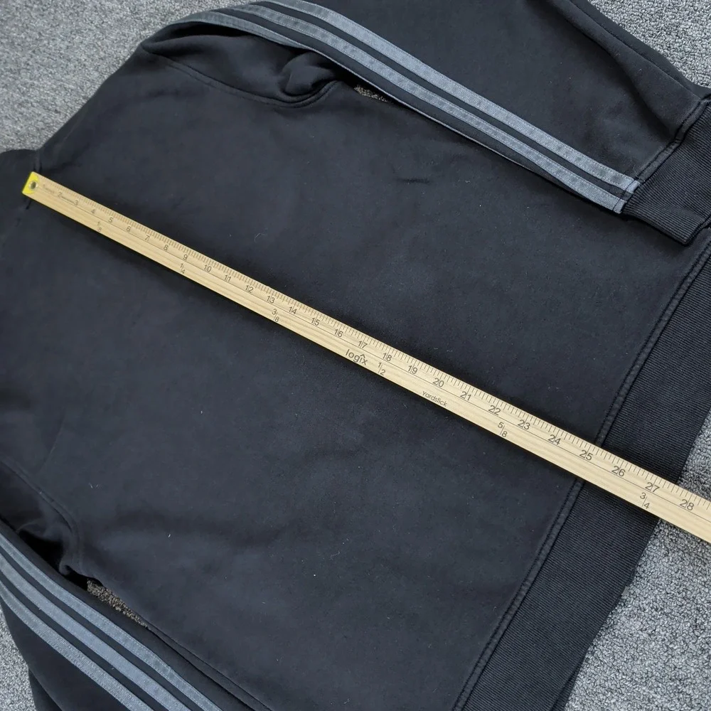 Adidas Y2K Track Jacket Mens Size Medium Black Grey 3-Stripe Full Zip Fleece